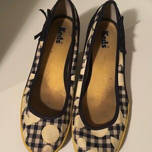 Keds Women's Navy Checkered Flats Size 9